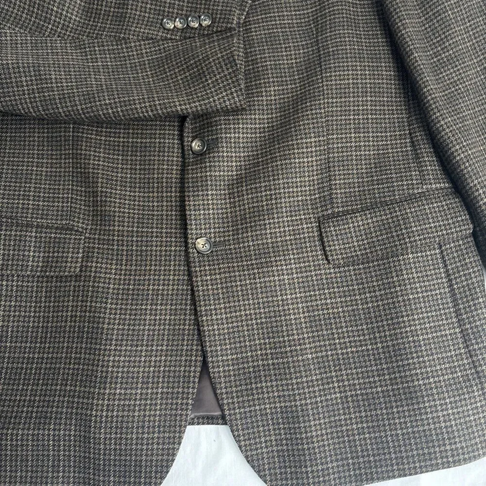 Jos. A Bank Signature Men Sport Jacket 2 button Wool Brown/Black 48L